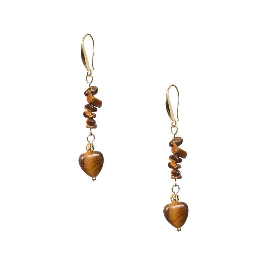 18K Gold-Plated Mixed-Stone Earrings E8763
