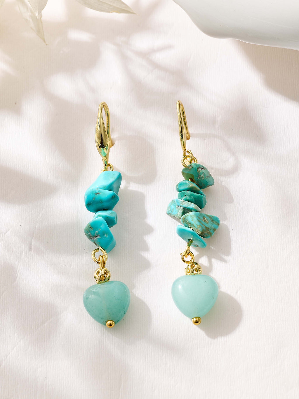 18K Gold-Plated Mixed-Stone Earrings E8763 - product image