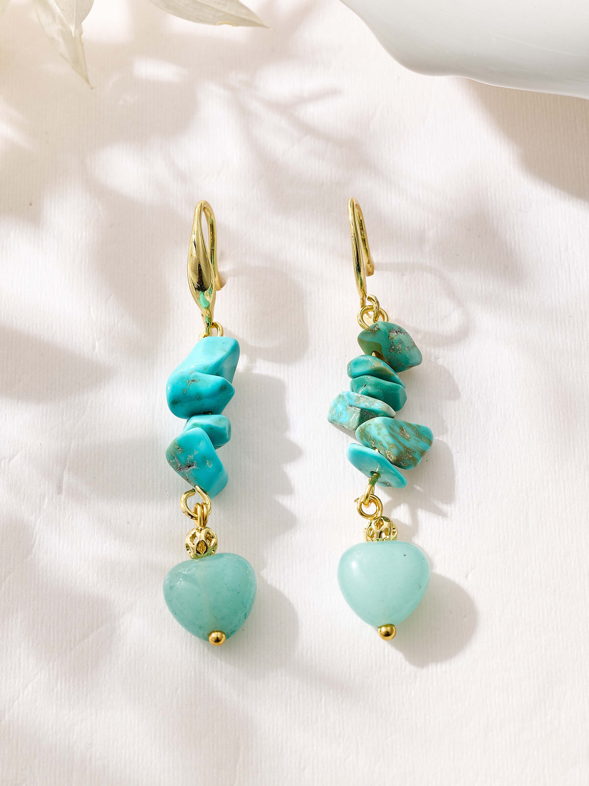 18K Gold-Plated Mixed-Stone Earrings E8763 - product image