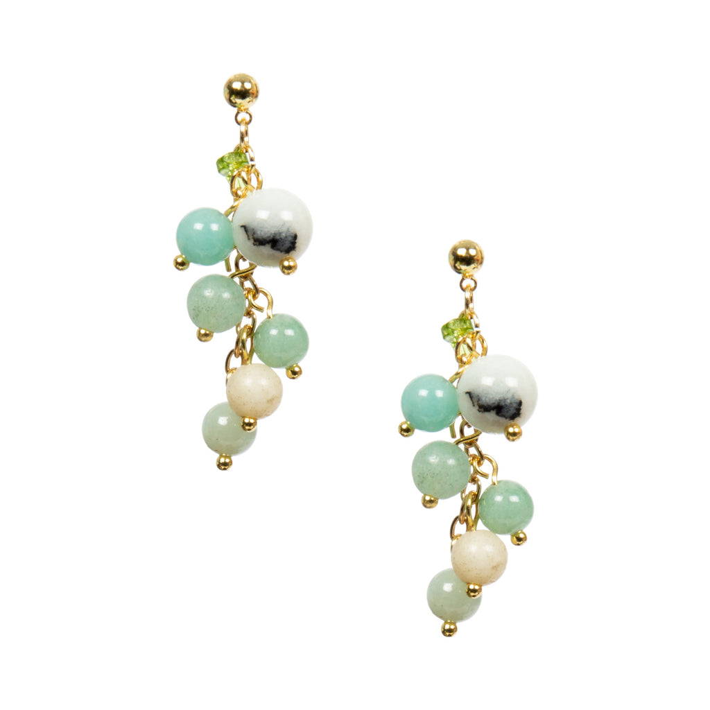 18K Gold Plated Various Stones Earrings E8764