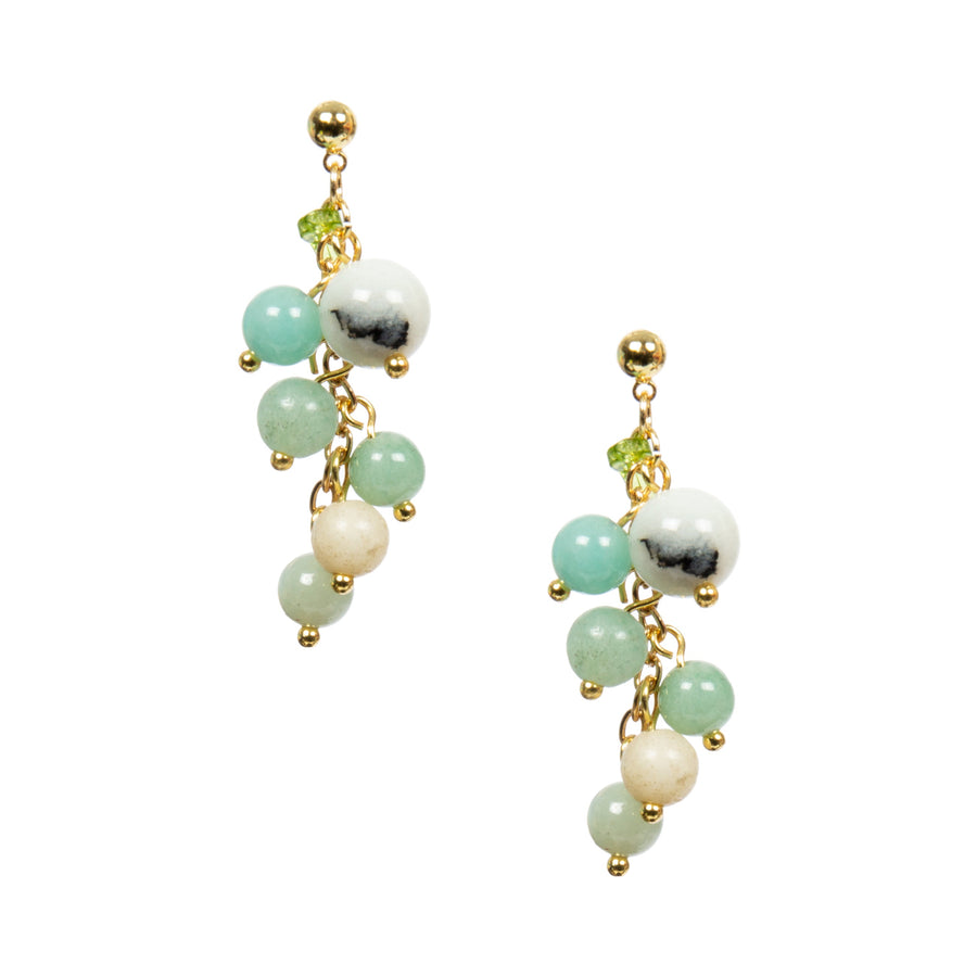 18K Gold Plated Various Stones Earrings E8764