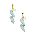 18K Gold-Plated Mixed-Stone Earrings E8764 - Blue Jade