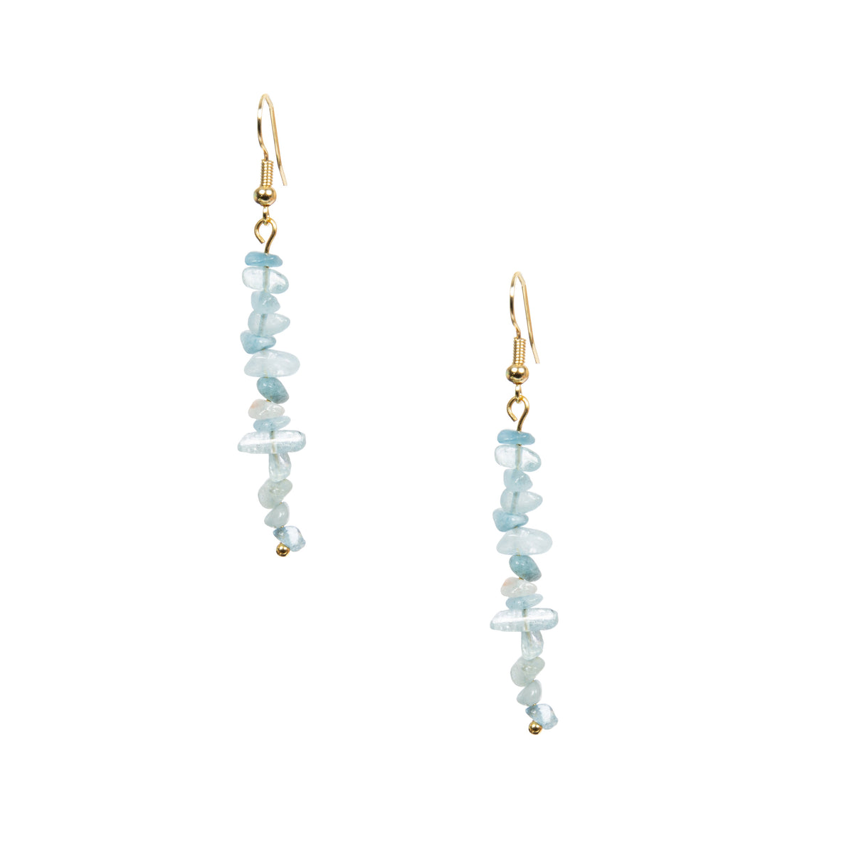 18K Gold-Plated Mixed-Stone Earrings E8765 - Aquamarine