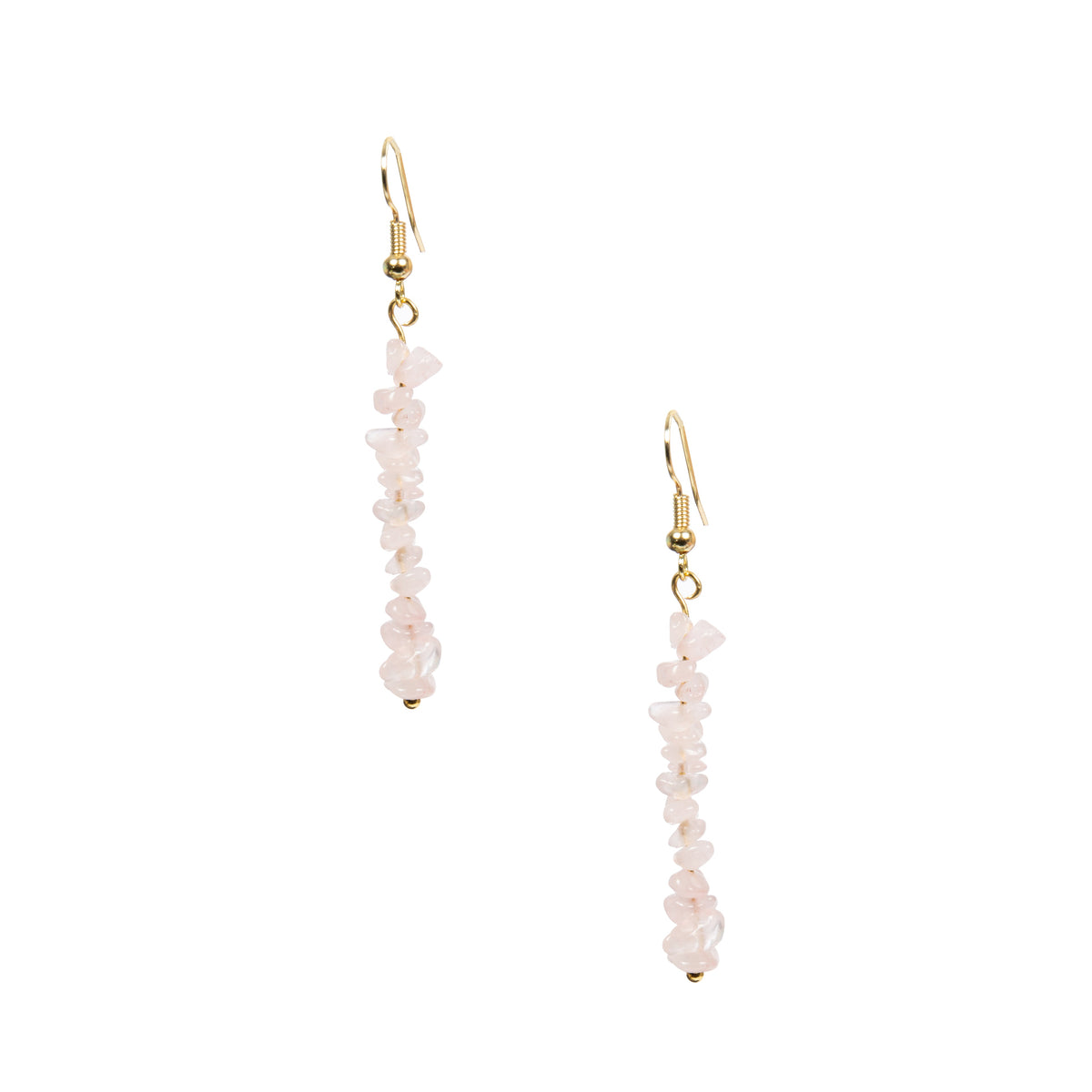 18K Gold-Plated Mixed-Stone Earrings E8765 - Rose Quartz