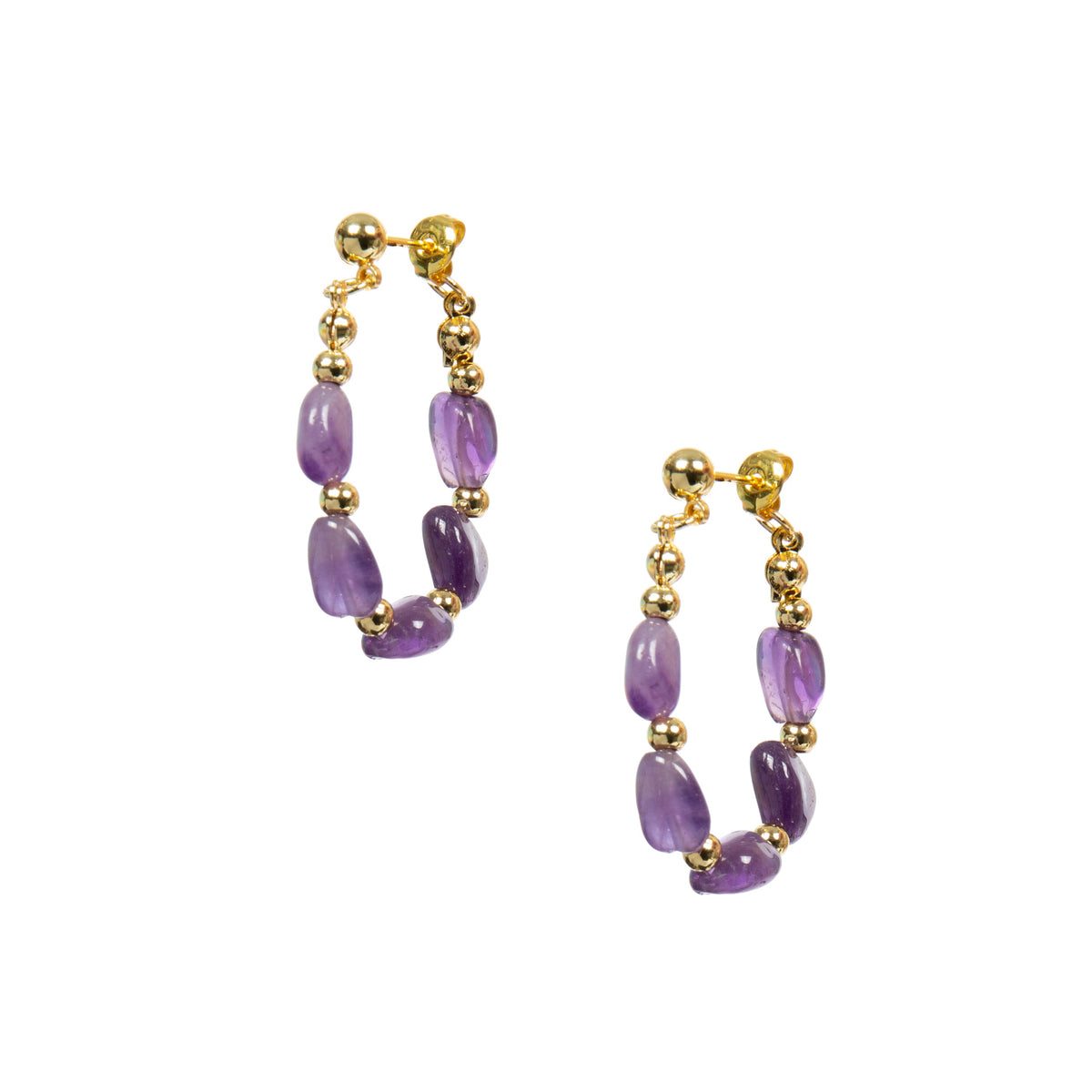 18K Gold Plated Various Stones Earrings E8766