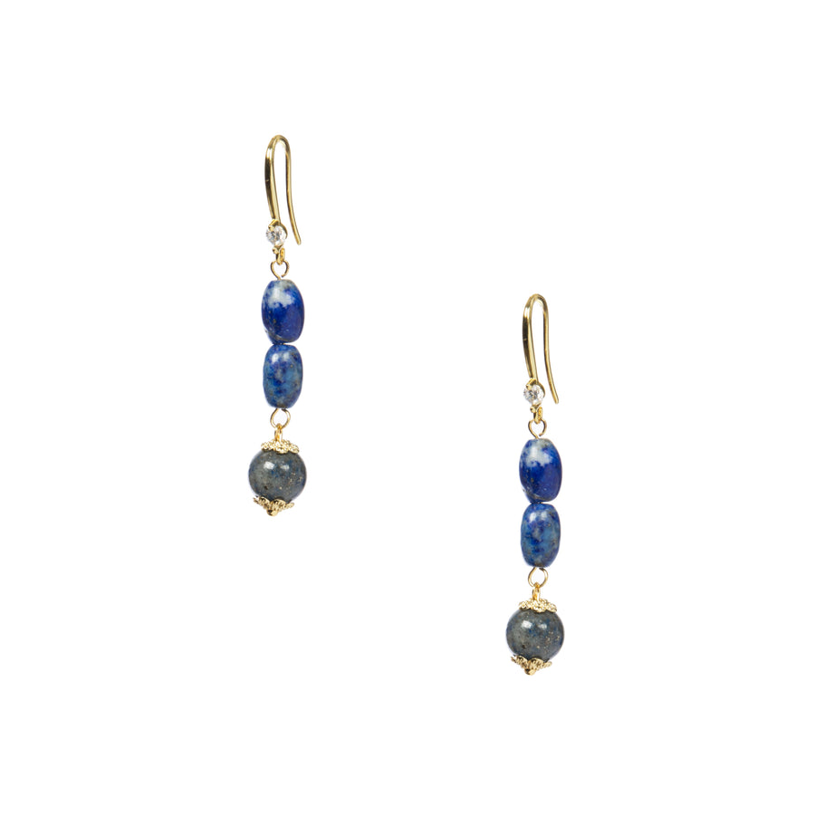 18K Gold Plated Various Stones Earrings E8767