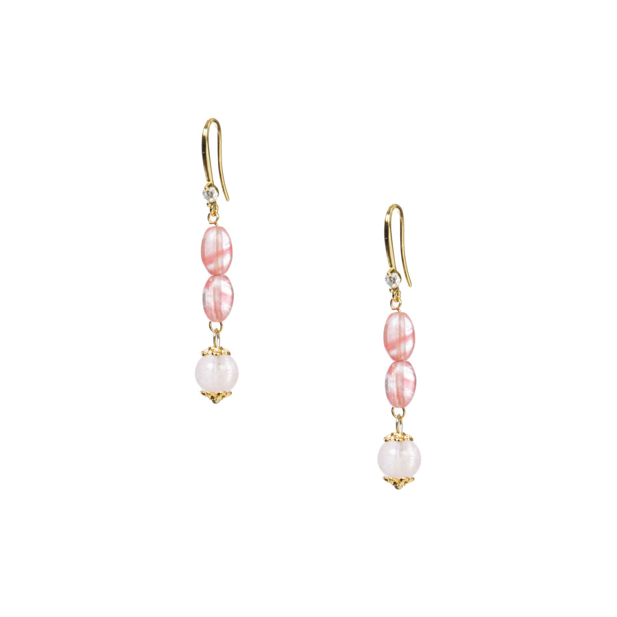 18K Gold Plated Various Stones Earrings E8767