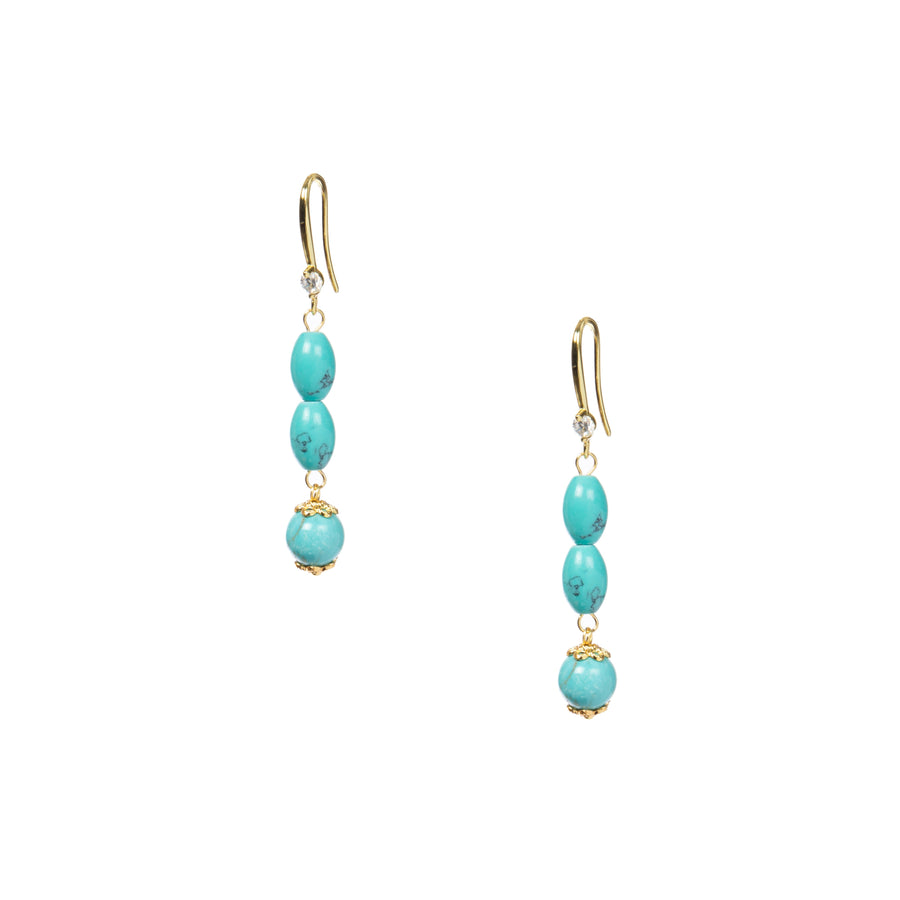 18K Gold Plated Various Stones Earrings E8767