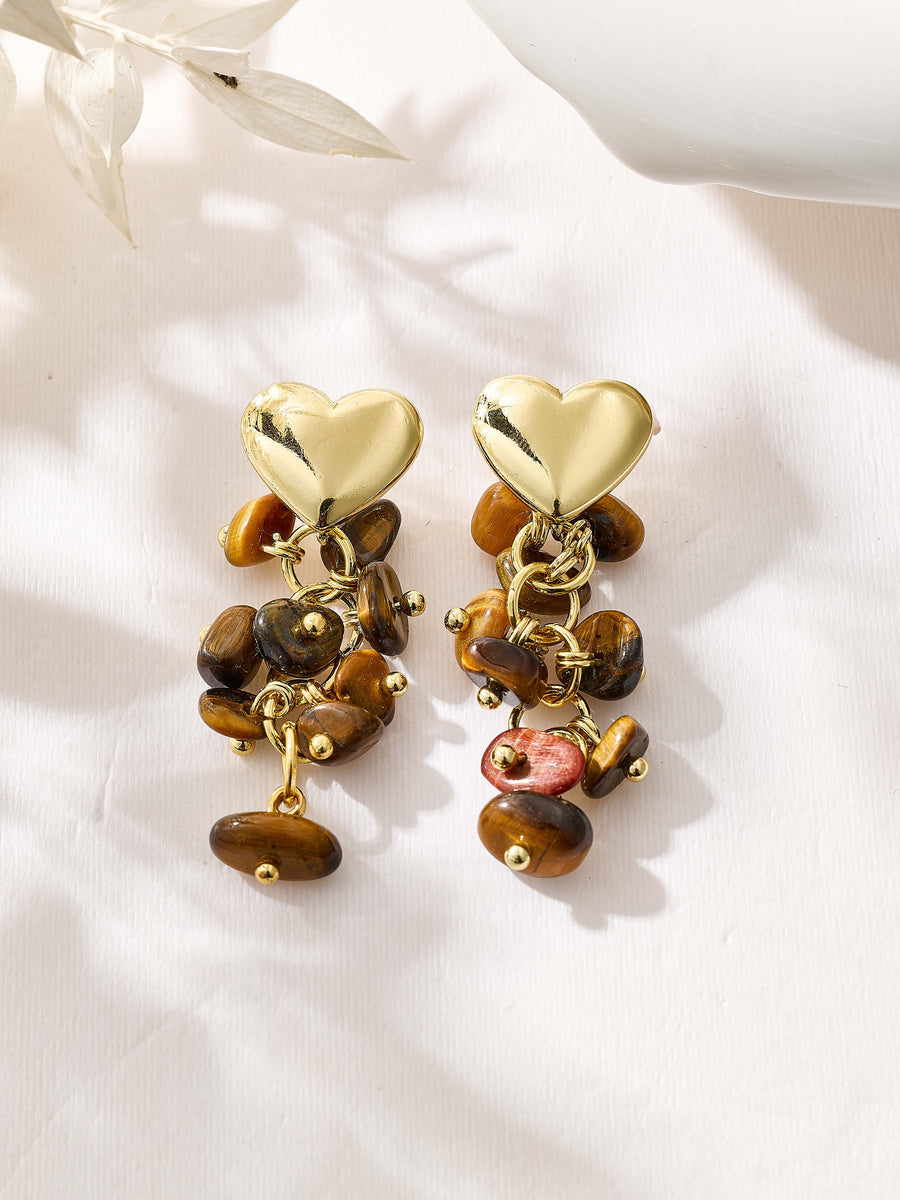 18K Gold Plated Various Stones Earrings E8768