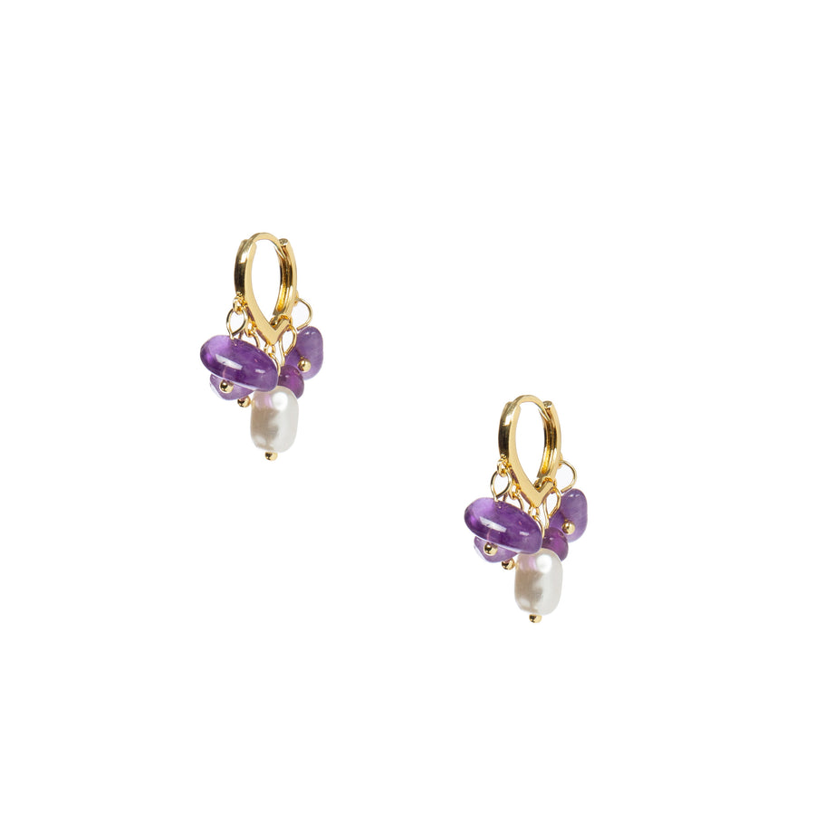 18K Gold Plated Various Stones Earrings E8770