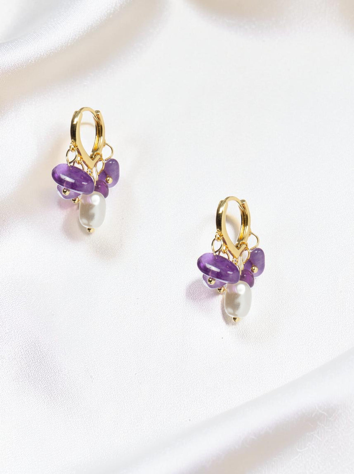 18K Gold Plated Various Stones Earrings E8770