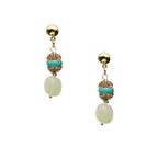 18K Gold Plated New Jade Earrings E8781