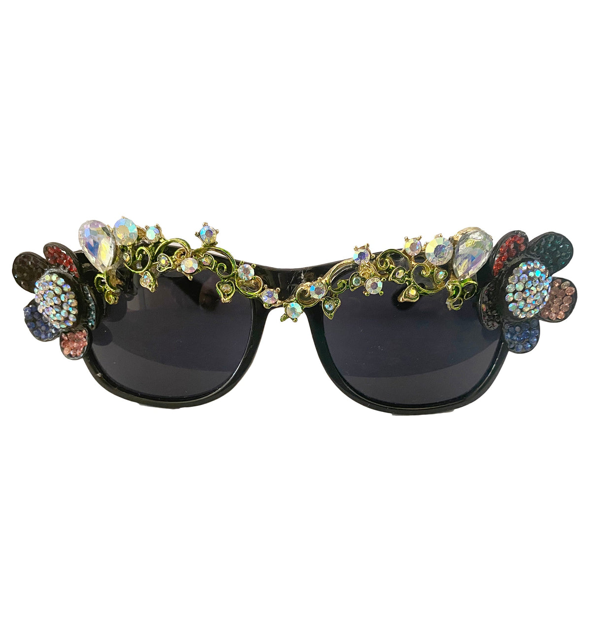Red Floral Rhinestone Sunglasses G0214