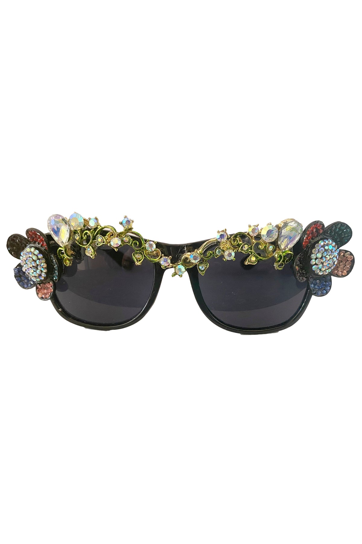 Red Floral Rhinestone Sunglasses G0214