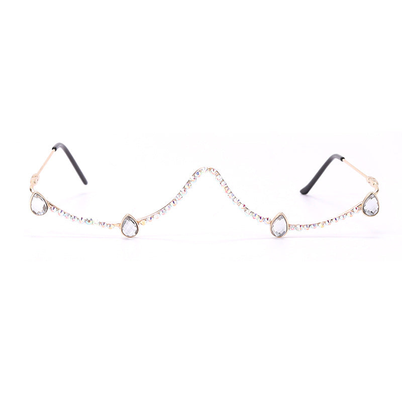 Rhinestone Rimless Glasses Frame G0282