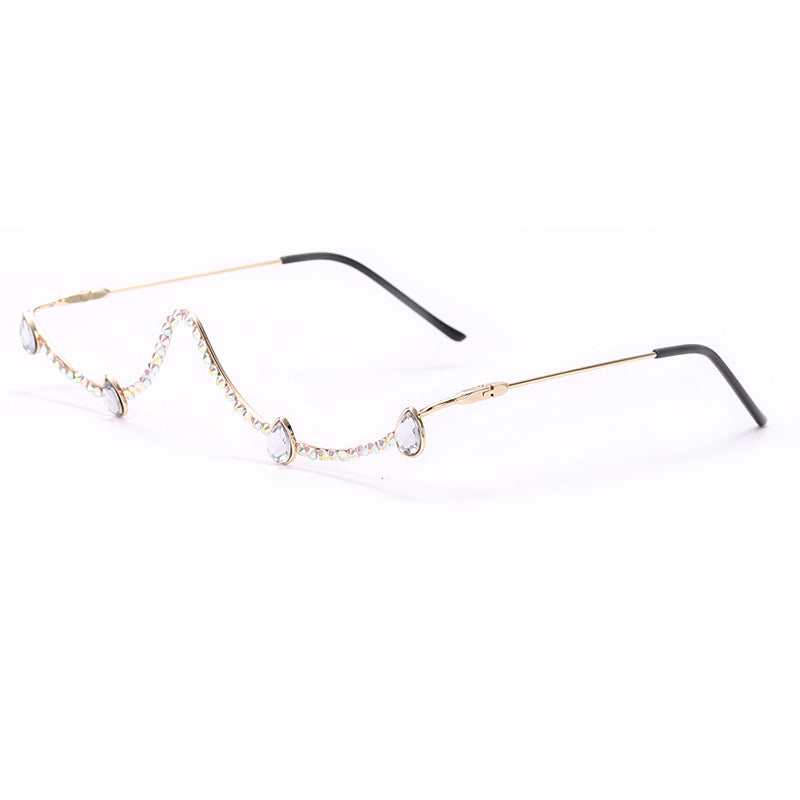 Rhinestone Rimless Glasses Frame G0282