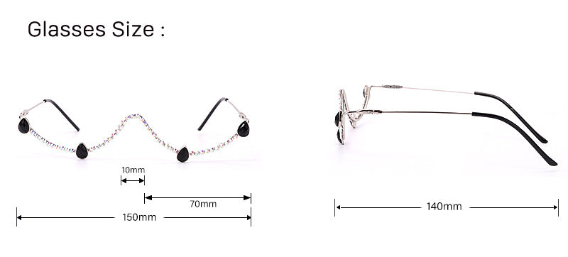 Rhinestone Rimless Glasses Frame G0282