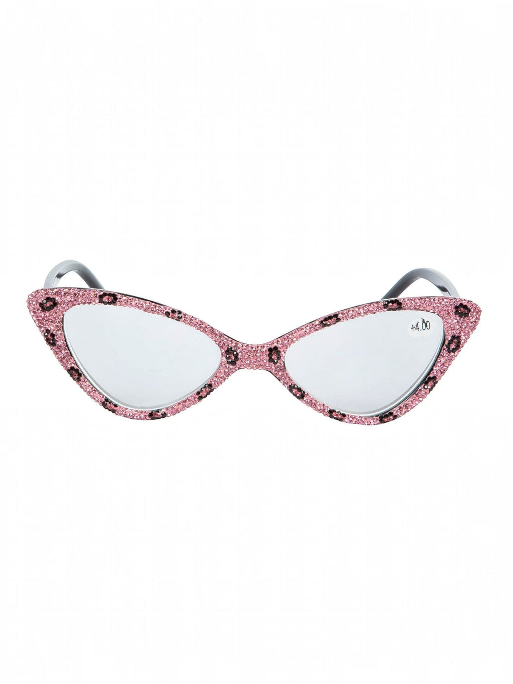 Handmade Rhinestone Cat-Eye Reader Glasses G0305-Pink - view 2
