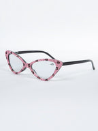 Handmade Rhinestone Cat-Eye Reader Glasses G0305-Pink