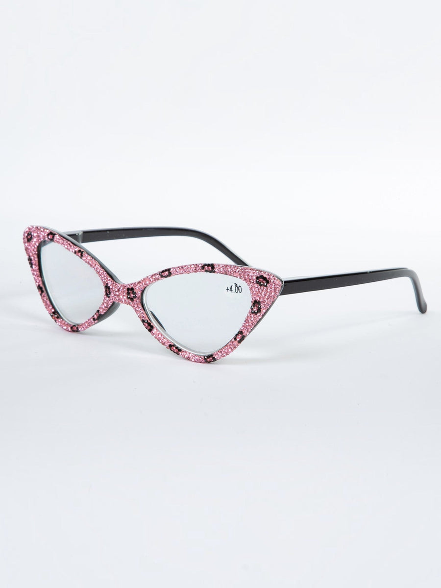 Handmade Rhinestone Cat-Eye Reader Glasses G0305