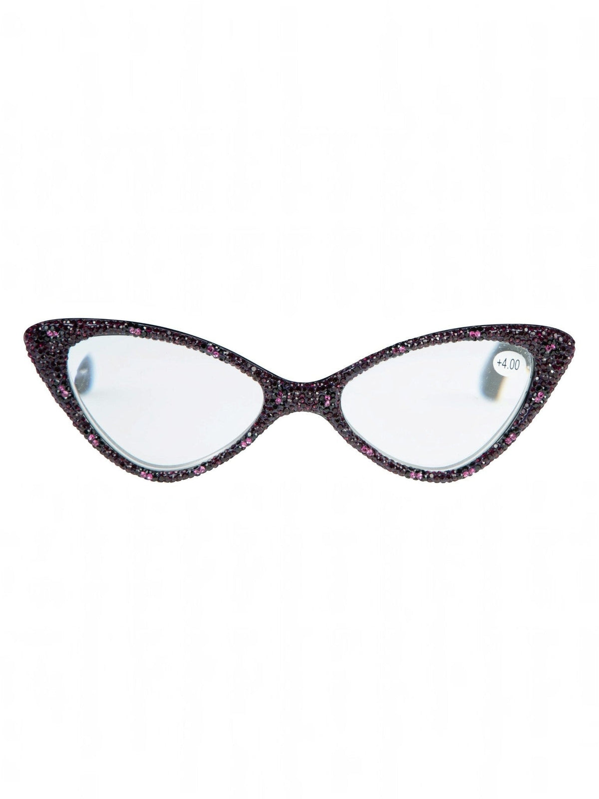 Handmade Rhinestone Cat-Eye Reader Glasses G0305