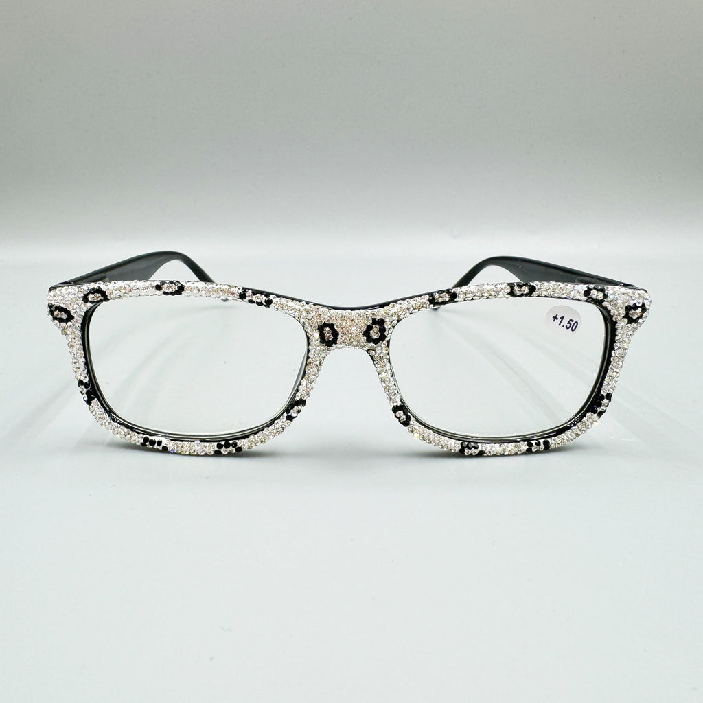 Handmade Rhinestone Rectangle Reader Glasses G0351