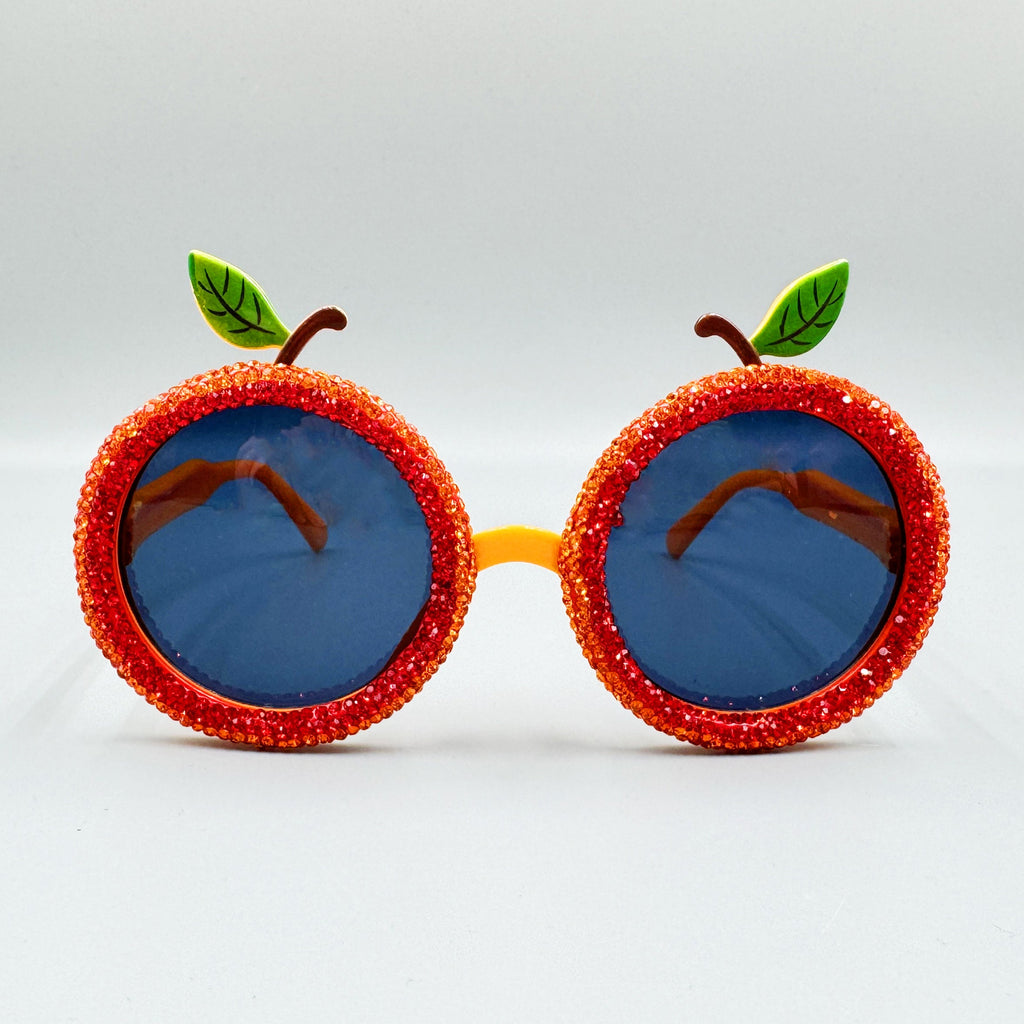 Handmade Rhinestone Orange Round Sunglasses G0376