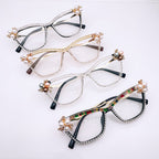 Handmade Pearl Rhinestone Plain Glass Spectacle G0394