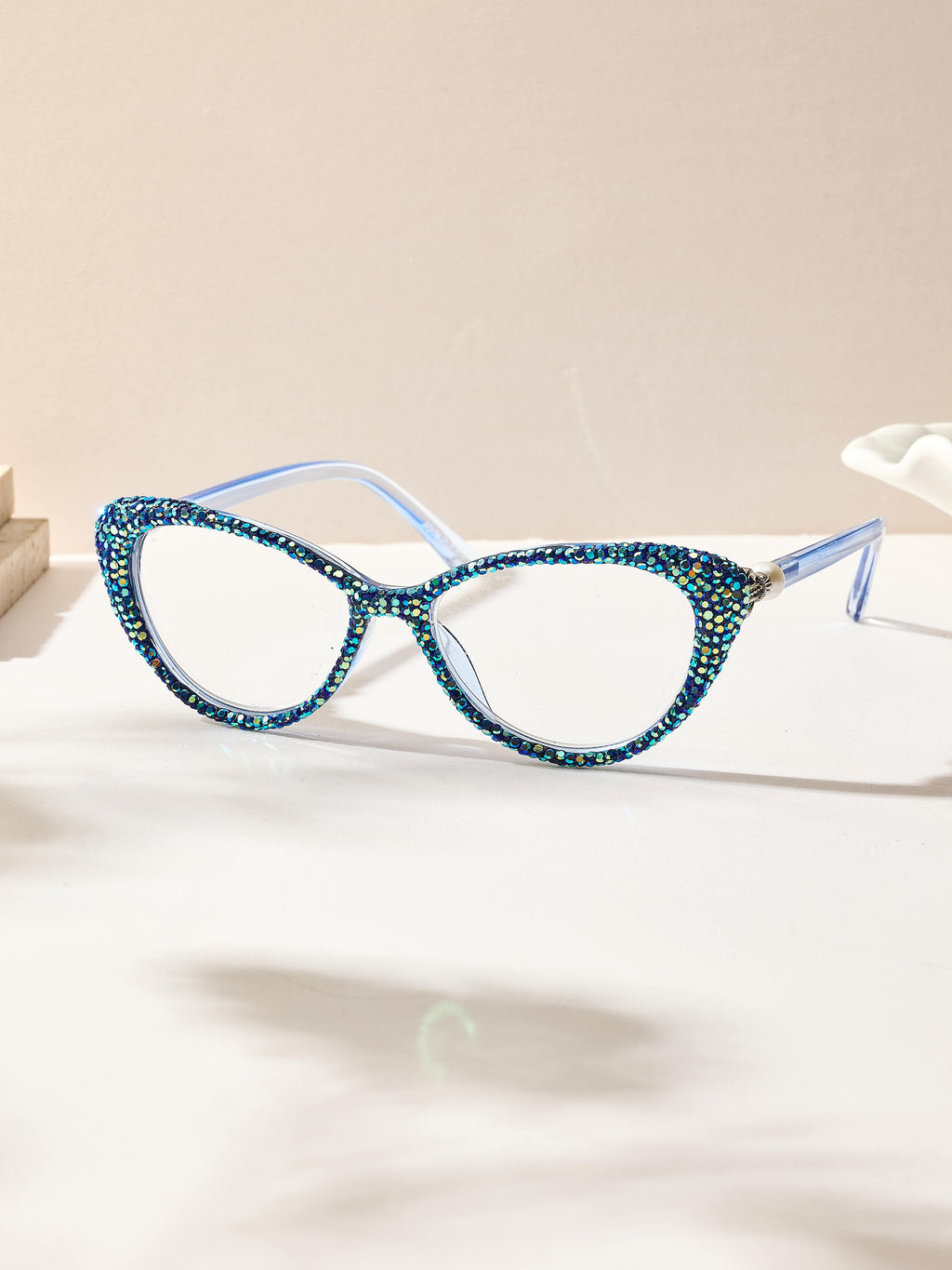 Handmade Rhinestone Cat-Eye Reader Glasses G0399
