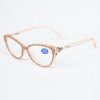 Handmade Rhinestone Cat-Eye Reader Glasses G0399