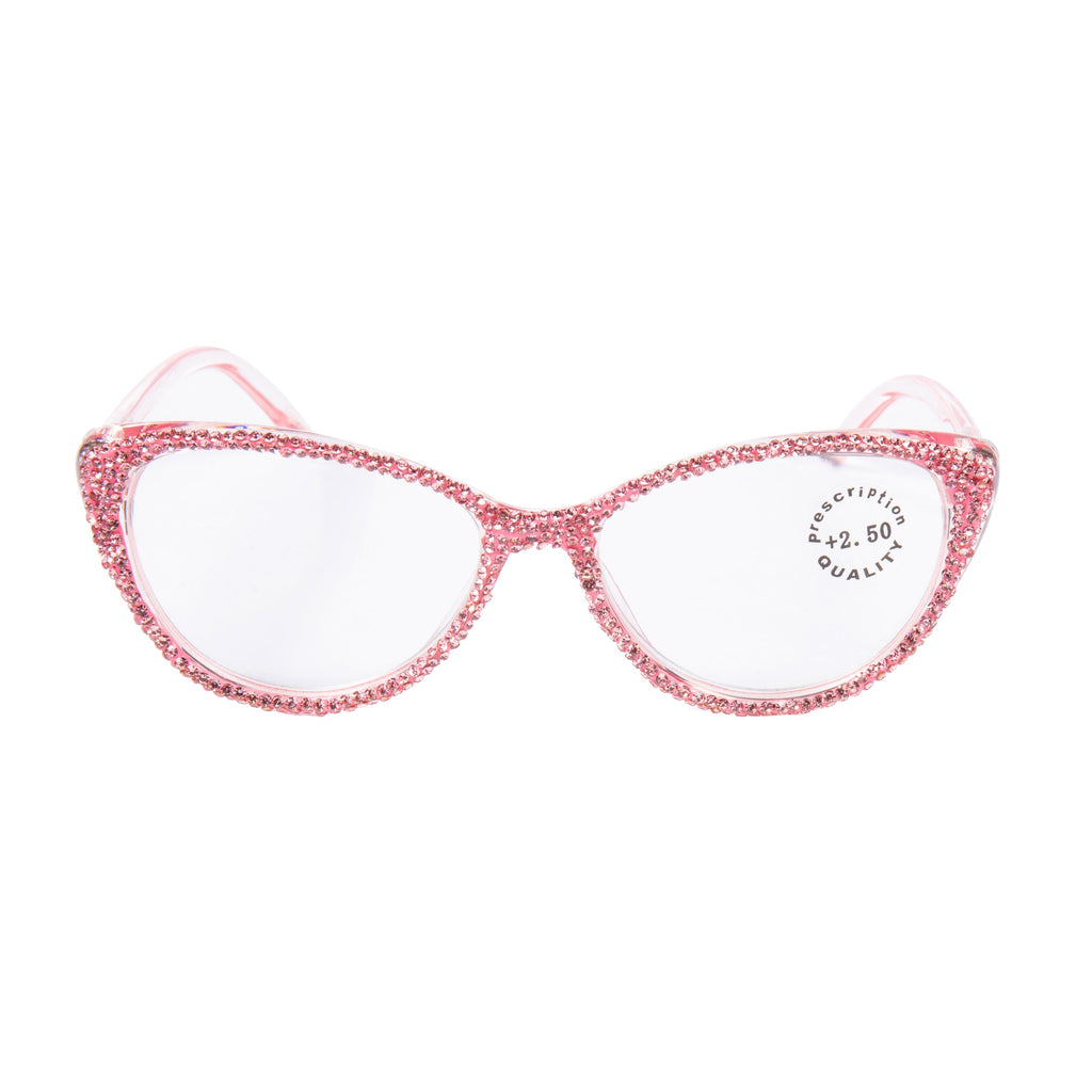 Handmade Rhinestone Cat-Eye Reader Glasses G0399