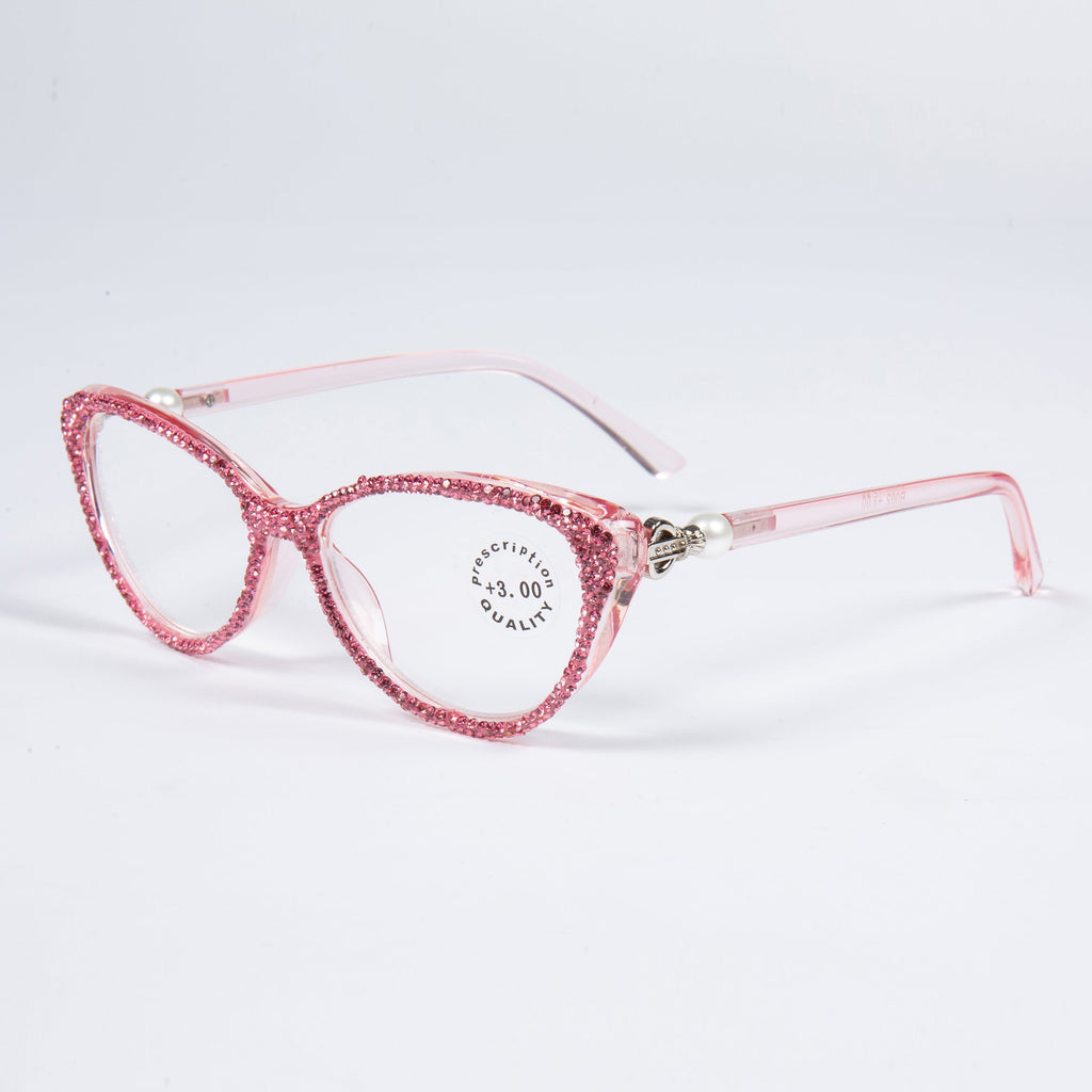 Handmade Rhinestone Cat-Eye Reader Glasses G0399