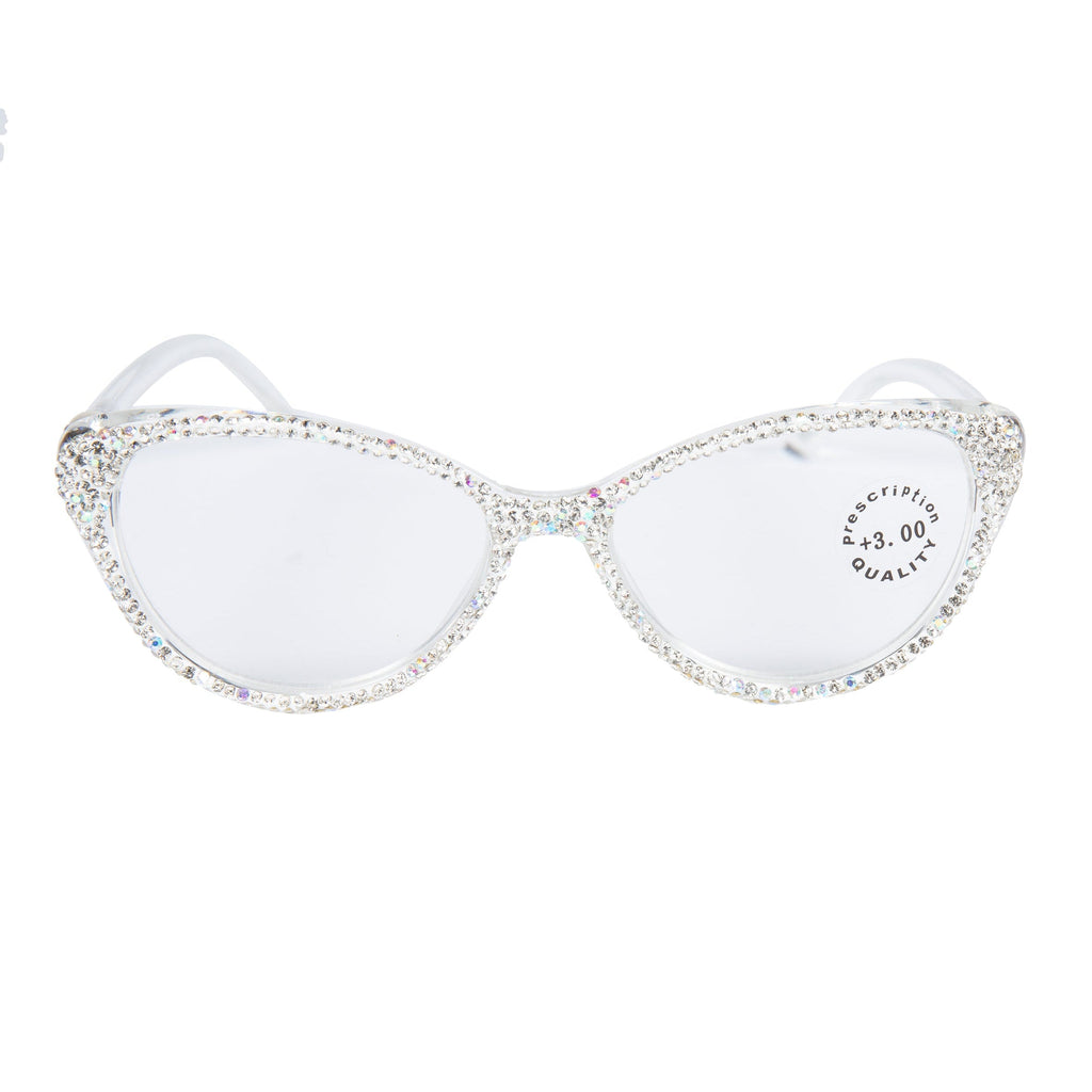 Handmade Rhinestone Cat-Eye Reader Glasses G0399