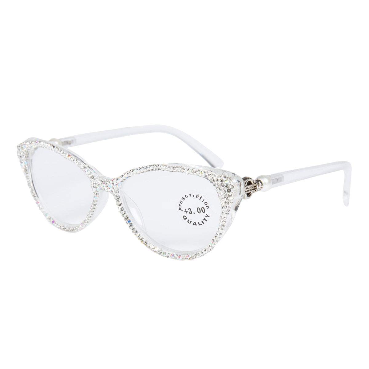 Handmade Rhinestone Cat-Eye Reader Glasses G0399