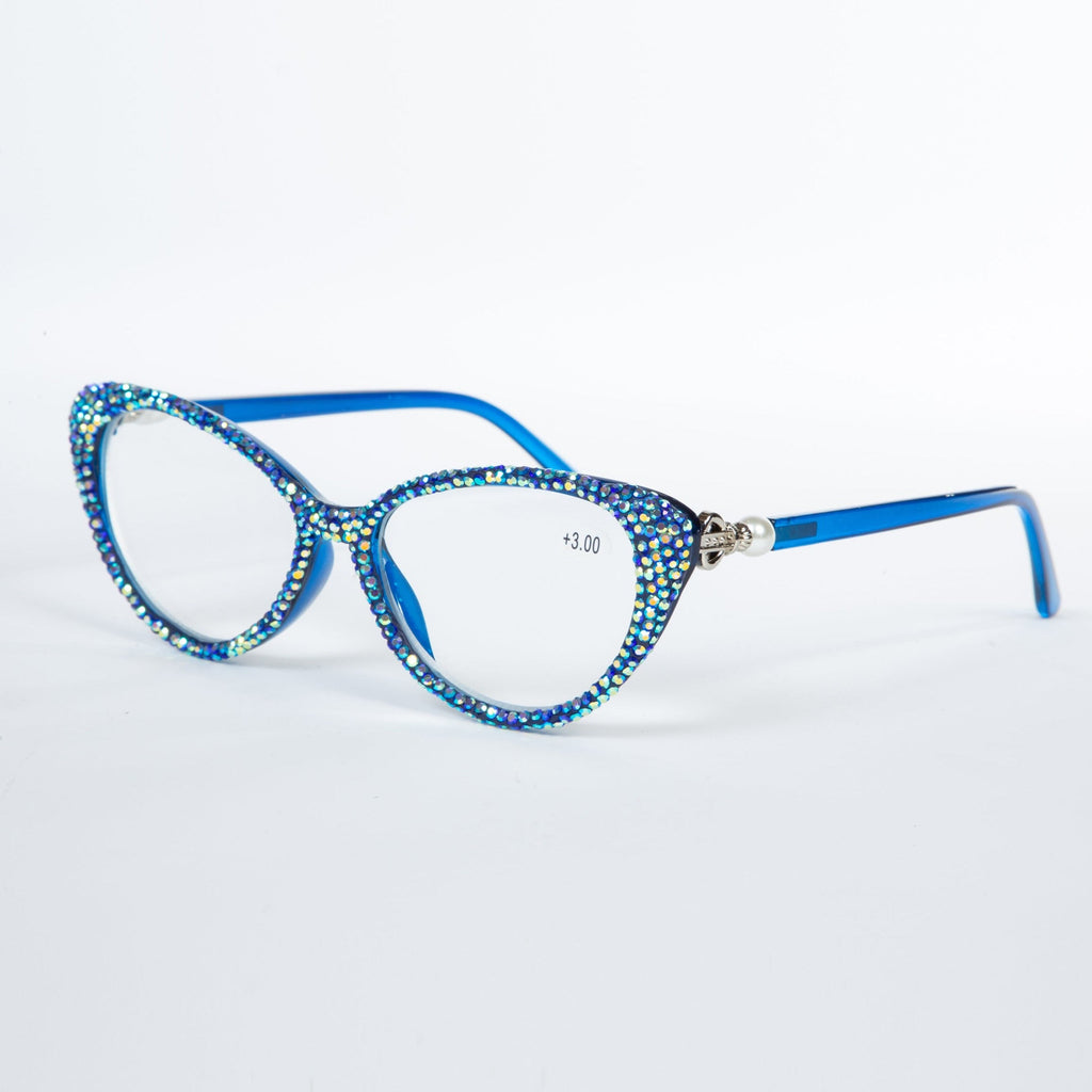 Handmade Rhinestone Cat-Eye Reader Glasses G0399