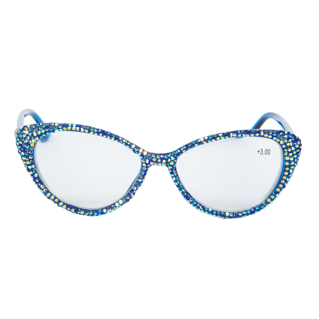 Handmade Rhinestone Cat-Eye Reader Glasses G0399
