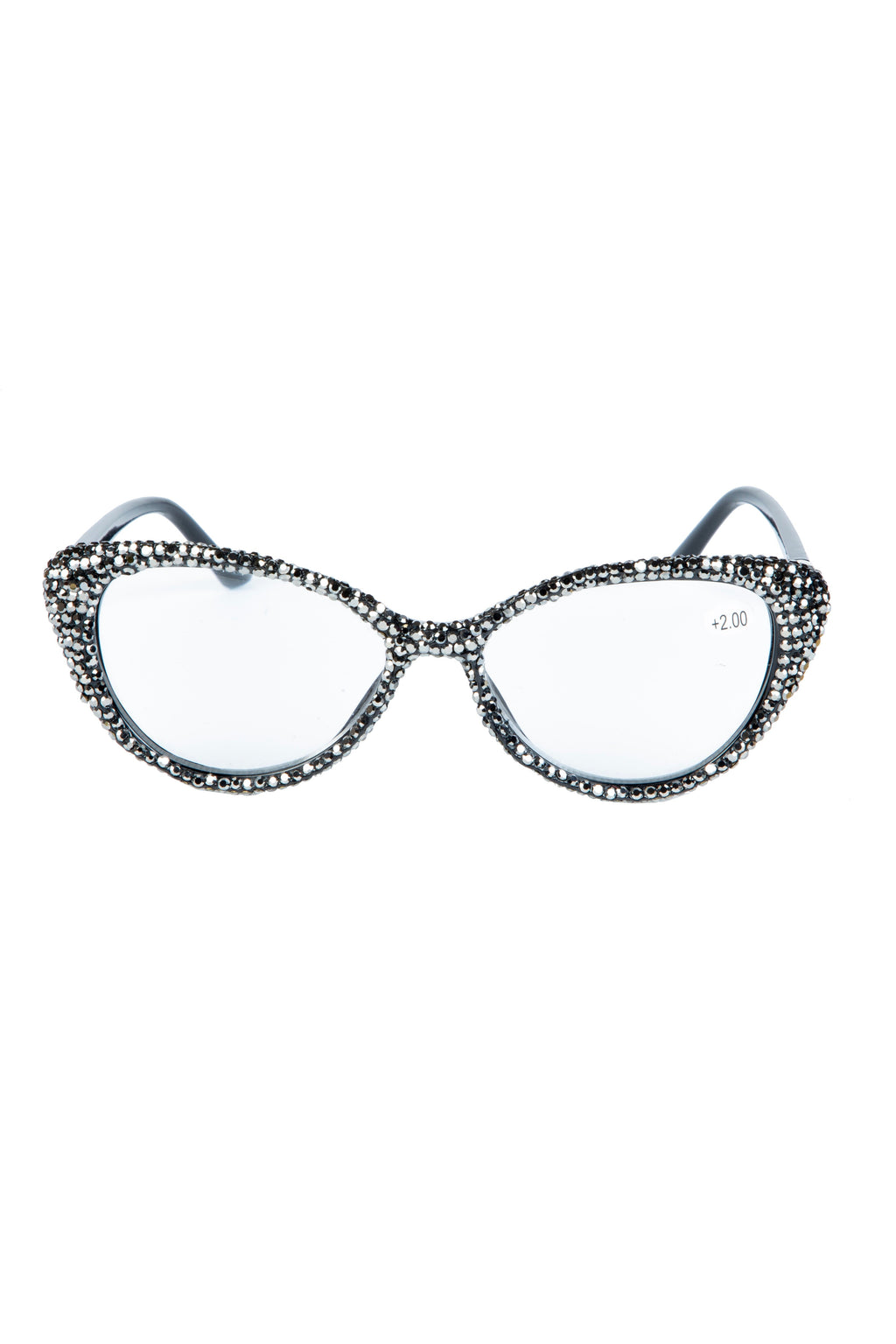 Handmade Rhinestone Cat-Eye Reader Glasses G0399