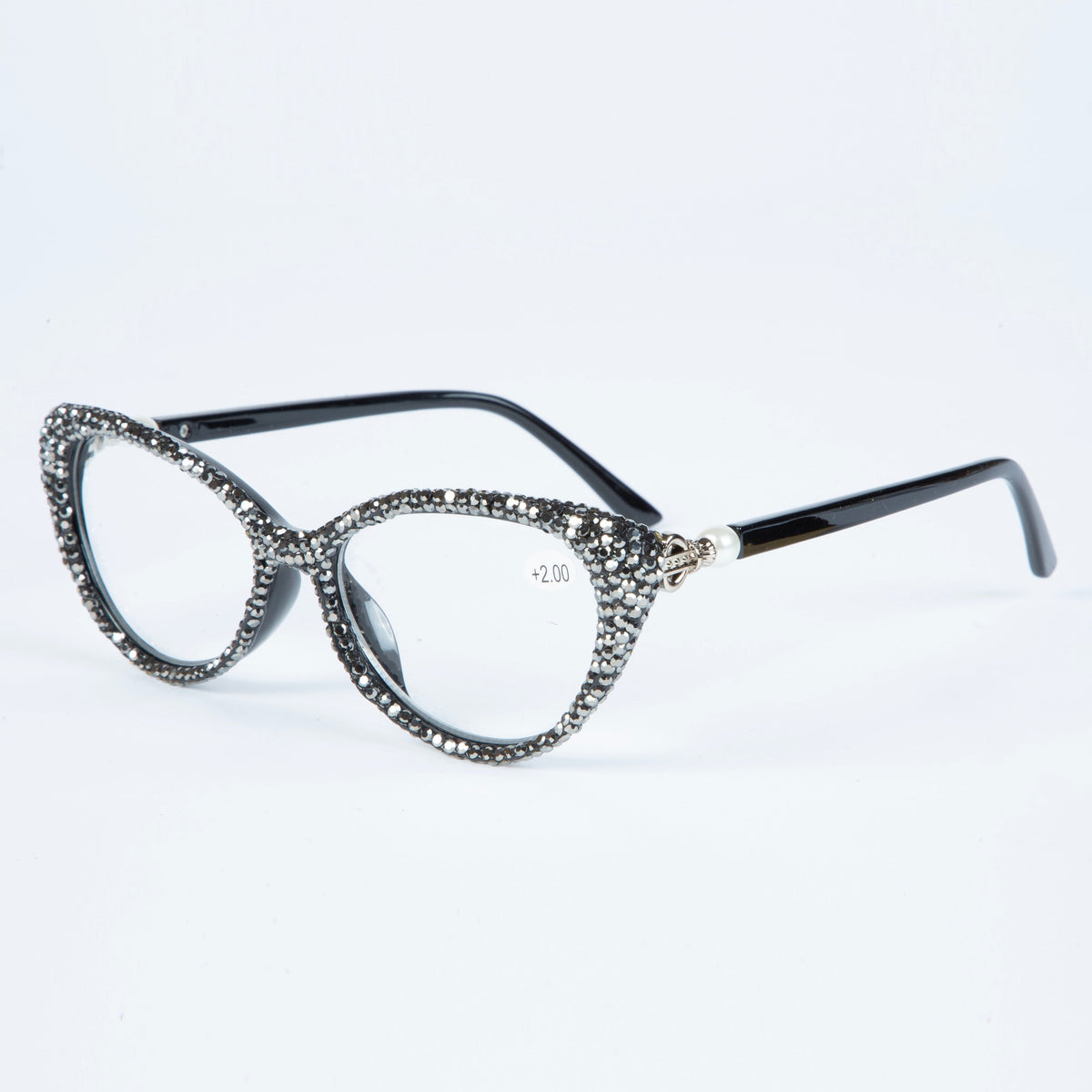 Handmade Rhinestone Cat-Eye Reader Glasses G0399