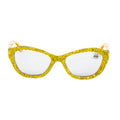 Handmade Rhinestone Round Reader G0400-Yellow