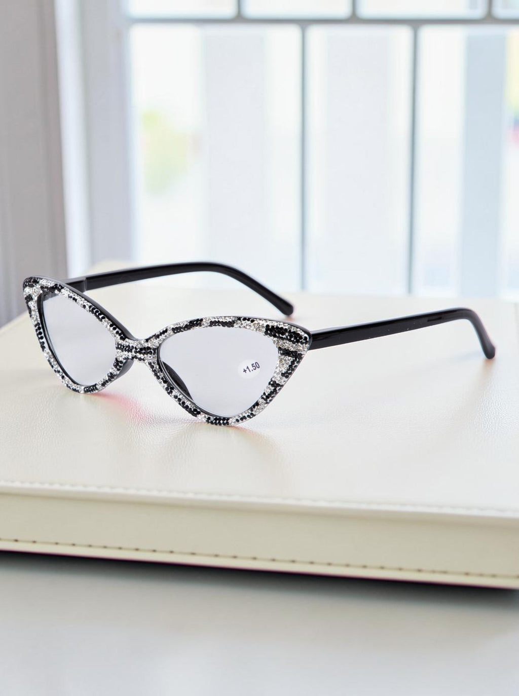 Handmade Rhinestone Cat Eye Reader Glasses G0404