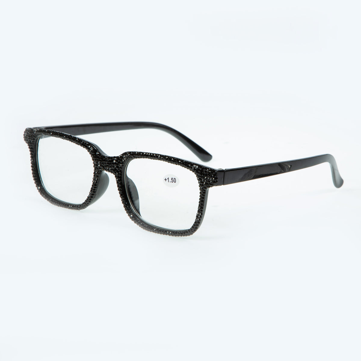 Handmade Rhinestone Rectangle Reader Glasses G0444-Grey AG10444