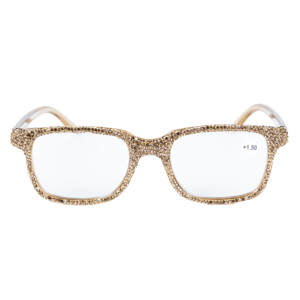 Handmade Rhinestone Rectangle Reader Glasses G0444