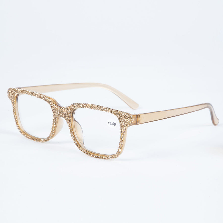 Handmade Rhinestone Rectangle Reader Glasses G0444