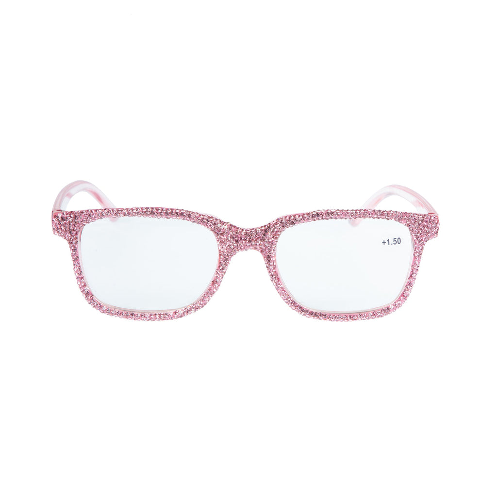 Handmade Rhinestone Rectangle Reader Glasses G0444