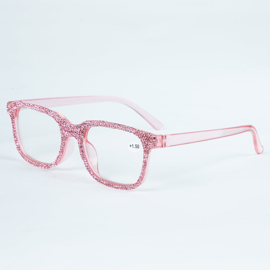 Handmade Rhinestone Rectangle Reader Glasses G0444