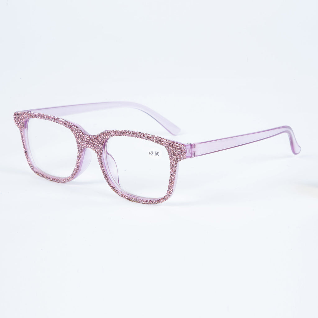 Handmade Rhinestone Rectangle Reader Glasses G0444
