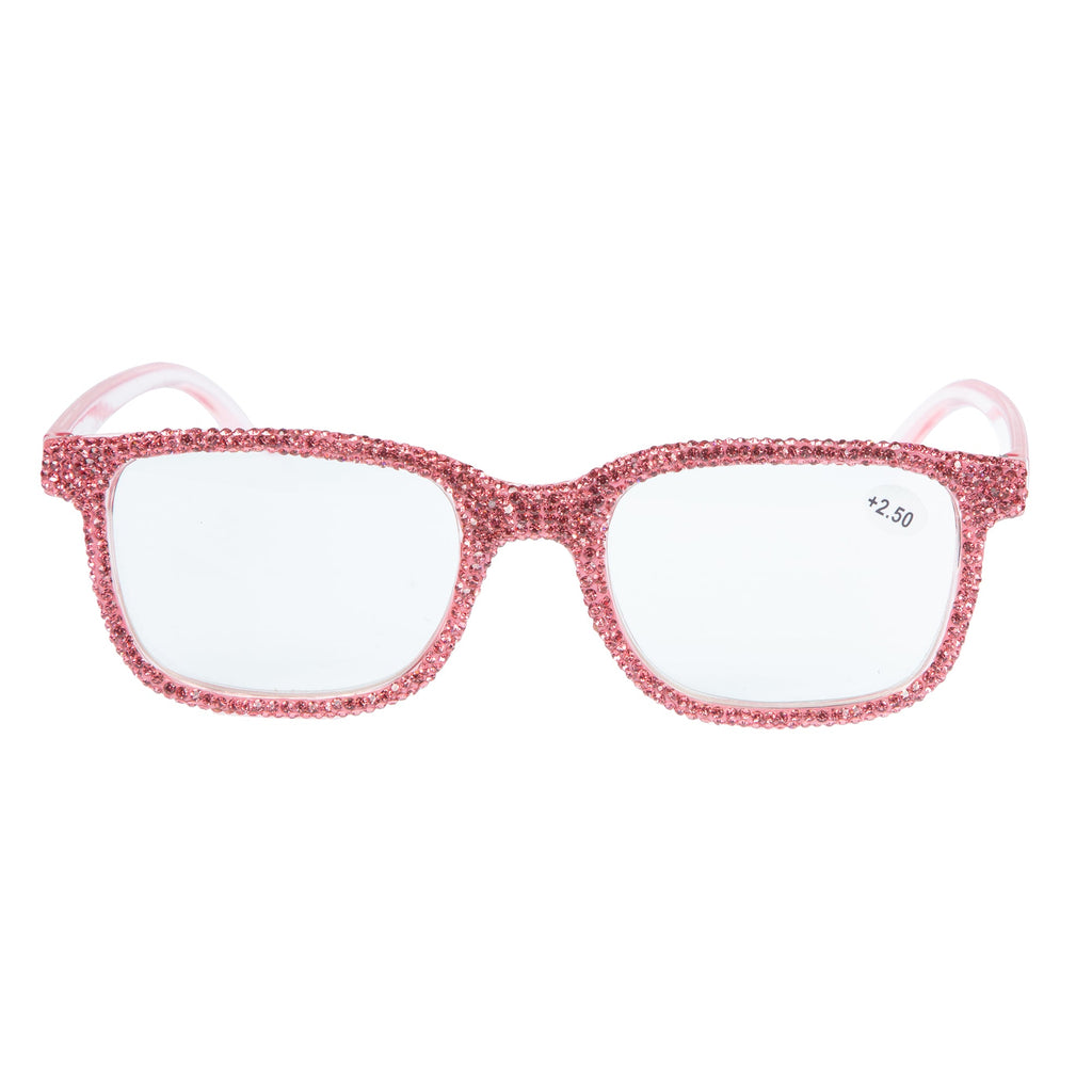 Handmade Rhinestone Rectangle Reader Glasses G0444