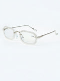 Handmade Rhinestone Round Reader Glasses G0446-Silver