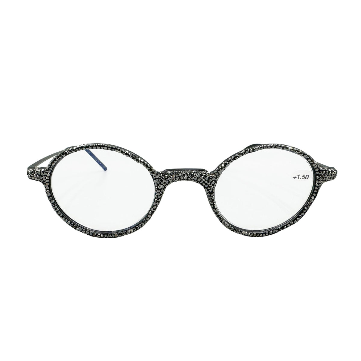Handmade Rhinestone Round Reader G0451-Gun Metal