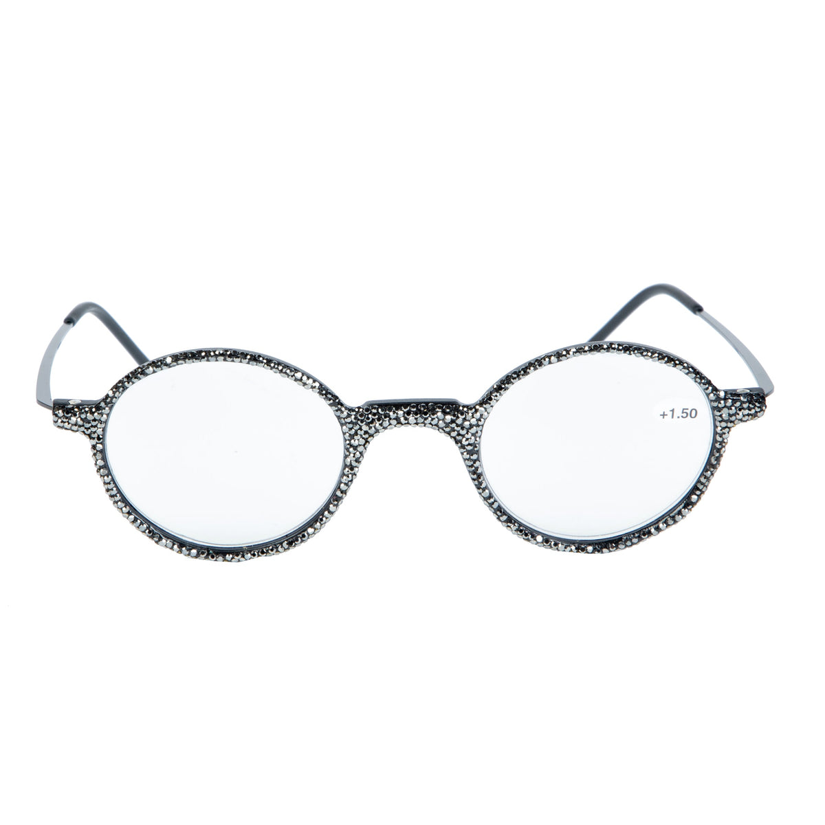 Handmade Rhinestone Round Reader G0451-Gun Metal